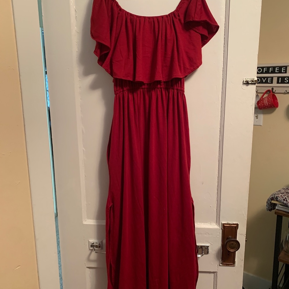 Off the shoulder maxi dress